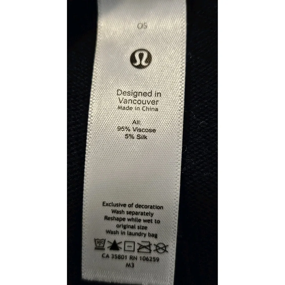 Lululemon Open Mind Black Sweater Wrap Black OS Viscose Silk Blend Womens